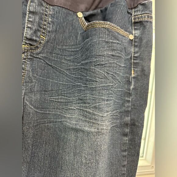 Oh! Momma Maternity Jeans Blue Denim Over Belly (522) - Picture 3 of 6